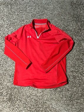 Under Armour Bright Red 1/4 Zip Athletic Pullover